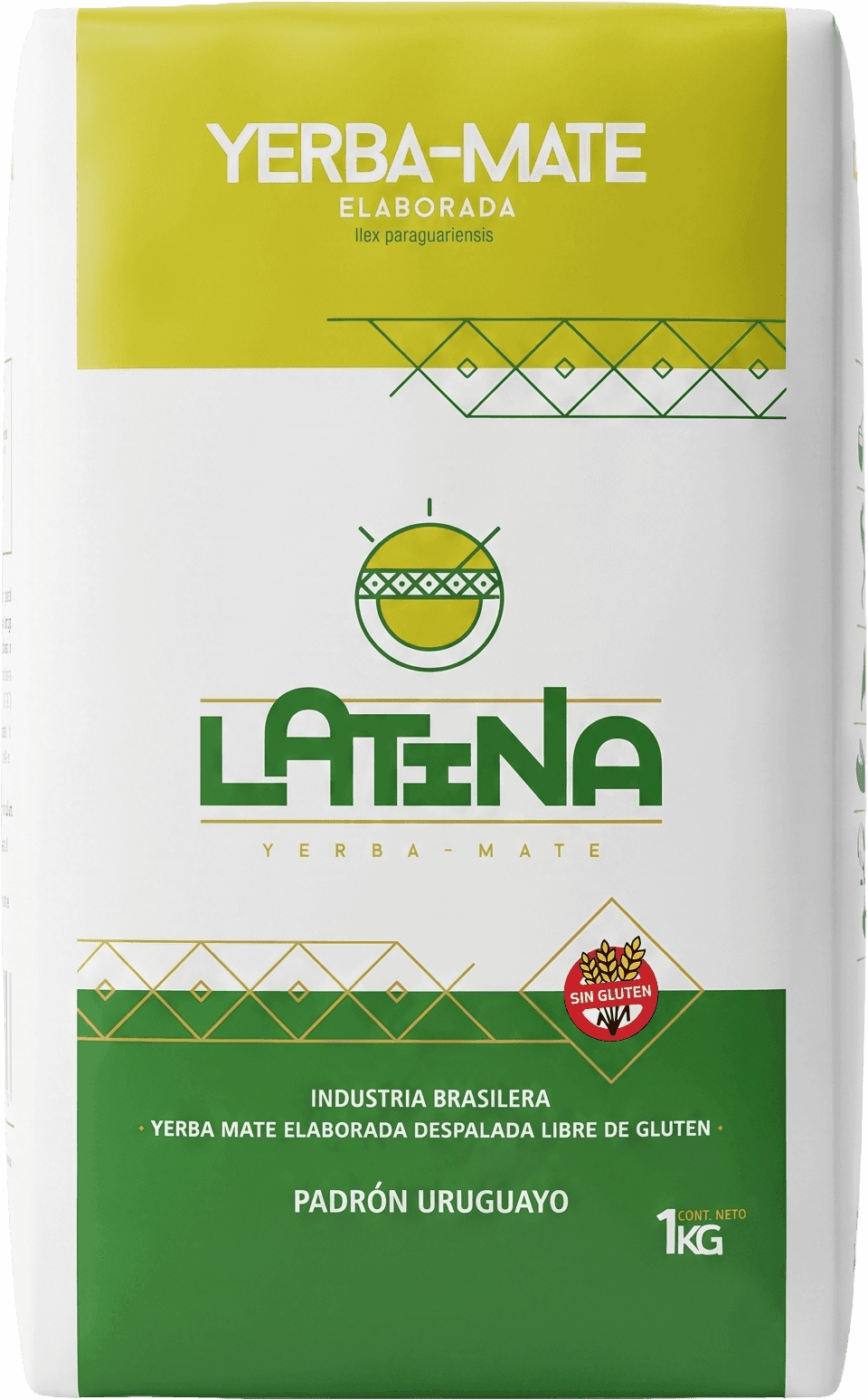 Paquete de LaTiNa de 1 kg de yerba mate elaborada despalada