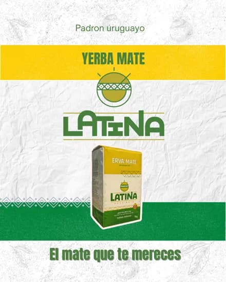 Pieza de la marca: el paquete de LaTiNa con la leyenda «padrón uruguayo»